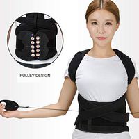 HKKSDM 1Pcs Adjustable Posture Corrector Waist Shoulder Brace Back Support Belt for Men Women Kids Back Shoulder Support,Black,S
