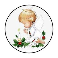HotSaleStore Sticker Seals 48 Christmas Angel!!! Sticker Label Envelope Seals 1.2" Round
