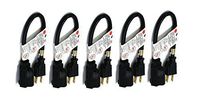 1ft (0.3M) 16AWG Heavy Duty (Power Extension Cord) Power Extension Cable 1 Feet (0.3 Meters) 3 Conductor (NEMA 5-15P to NEMA 5-15R) 13 Amp Power Cable ED766191 (5 Pack)