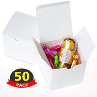 Gift Boxes with Lids for Bridesmaids, Cardboard Gift Boxes for Crafting, Storing Cupcakes, Ornaments, Easy Assemble Boxes, 4" x 4" x 4" 50 Pack