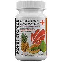 Royal Tropics Digestive Enzyme Supplements - Vegetarian Weight Loss Control Formula with Green Papaya with Bromelain Acid Reducer for Perfect Gut Health Veggie 90 Capsules 500 mg