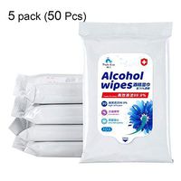 5 Pack Disposable Wet Wipes, Hand Clean Wipe, Skin Cleaning Wet Pads Soft Cotten Cleaning for Hands, Mouth, Face, Body, 10 Pcs Each Pack (5 Pack 50 pcs)