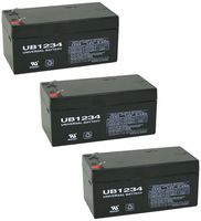 Universal Power Group 12V 3.4AH Sealed Lead Acid SLA Battery for Emergency Exit Lighting Systems - 3 Pack