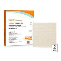 MedHeal Silver Calcium Alginate Ag Sterile Highly Absorbent Antibacterial Dressing, 4.25"x4.25", 5 dressings/Box, MedHeal by MedvanceTM