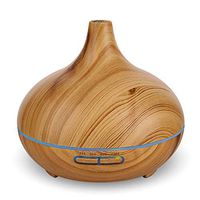 Just The Essentials, Aromatherapy Essential Oil Diffuser, Large 300 mL Light Brown Wood Grain Quiet Ultrasonic Safe Cool Mist Humidifier, 10 Hour Capacity, BPA Free