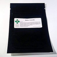 50 - Gloss Black/Clear/Silver Mylar Smell Proof Bags w/Green Cross Stickers 1/8