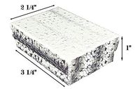 888 Display - Case of 100 Boxes of 3 1/4" x 2 1/4" x 1" SilverFoil Cotton Filled Jewelry Boxes