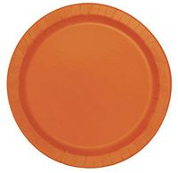 Unique Industries, Cake Paper Plates, 20 Pieces - Orange
