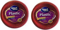 Great Value 20 fl oz Plastic Red Bowls (2 Pack) 28 Ct Each