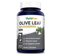 Olive Leaf Extract (Non-GMO & Gluten Free) 750 mg - 50% Oleuropein - Vegetarian - Super Strength - Immune Support, Cardiovascular Health & Antioxidant Supplement - No Oil - 120 Capsules