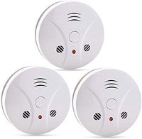 3 Pack Fire Alarms Smoke Detector Battery Operated with Photoelectric Sensor and Silence Button, Travel Portable Smoke Alarms