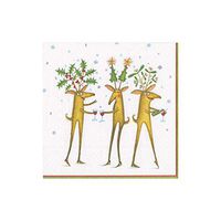 Caspari Reindeer Cheers Paper Cocktail Napkins, 20 Per Package