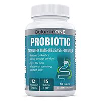 Balance ONE Probiotic - Probiotics for Gut Health and Immunity - Time-Release, Shelf Stable - 15 Billion CFU Probiotic with 12 Strains - Lactobacillus Plantarum, Acidophilus - 2 Month Supply