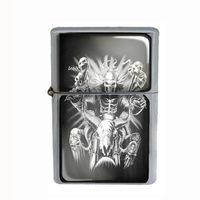Wind Proof Dual Torch Refillable Lighter Skull Design-007