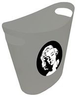 New! 2 Gallon Slim Style Wastebasket in a Grey Plastic Finish That Features Your Choice of a Novelty Theme Logo and a Free Trash Can Liner! (Monroe)