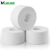 MUEUSS Athletic Tape White Sport Muscle Support for Knee Wrist Ankles Fingers Breathable Hypoallergenic Athlete & Climbers & Boxing Professional Medical Grade 1.5" x 15 Yards(3 Rolls)