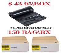 2 Box - Trash Bags, 55-60 Gallon - (150 Count\Box) (Black) Super High Density Rolls (Heavy Duty Liners) 300 Bags Total (Wholesale Quantity)