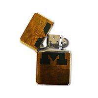 Michigan - Gold Lighter Windproof Flip-Top Refillable with tin Gift Box