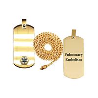 Pulmonary Embolism Medical Alert ID Dog Tag Pendant in Anodized Titanium