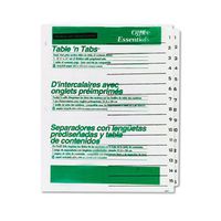 NEW - Office Essentials Table 'N Tabs Dividers, 15-Tab, 1-15, Letter, White, 1 Set - 11674