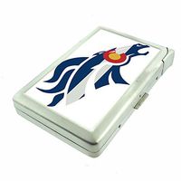 Perfection In Style Metal Cigarette Case with Built in Lighter Colorado Flag Design 003