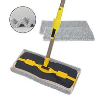 YOCADA Microfiber Flat Mop Extended Adjustable Handle 1 Extra Replacement Pads&Heads 1 Dirt Removal Scrubber Hardwood Ceramic Tile Concrete Marble Home Kitchen Kitchen Floor Cleaning 360°Rotation