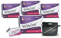 (4 Packs) Winalite WinIon Night Use Sanitary Napkin with Negative Ion Strip | 29 cm Long | with Soft Wide Wings | Super Absorbent | Leak Guards | Double Blocking-Line on the tail | Breathable Membrane