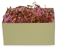 Crinkle Cut Paper Shred Filler (1 LB) for Gift Wrapping & Basket Filling - White and Gold