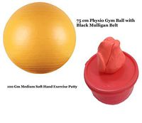 ACCO Red Medium Soft 100gm Hand Strength Exercise Putty with Workout Pregnancy Fitness 75cm Gym Ball Combo