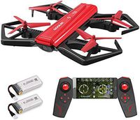 GoolRC T33 WiFi FPV 720P HD Camera Quadcopter Foldable G-Sensor Mini RC Selfie Pocket Drone Height Hold One 2 Batteries