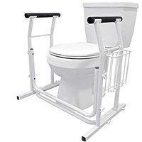 XIHAA Stand Alone Toilet Rail, Medical Bathroom Safety Assist Frame Grab Bars and Railings for Elderly, Handicap and Disabled