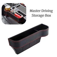 STYLOOC Car Seat Gap Filler,Multi-Purpose Box,PU Leather Seat Console Organizer Pocket, Car Seat Catcher Between Seats Organizer for CellPhones Wallet Coin Key with Cup Holder (1 Pack,Left)