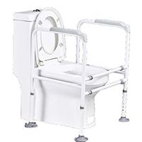 Bathroom Armrest Elderly Disabled Pregnant Woman Support Frame Wc Toilet Bowl Armrest Non-Slip Take A Shower Railing Carbon Steel Armrest,White