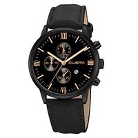 Fashion Men Watch,Fxbar Leather Strap Men's Analog Wrist Watch Stainless Steel Business Wristwatch (C)