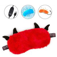 Cute Cold and Hot USB Heated Steam Eye Mask, Adorable Blindfold with Reusable Ice Gels for Sleeping, Eye Puffiness, Dry Eye, Tired Eyes, and Eye Bag with Time and Temperature Control for Girls Women