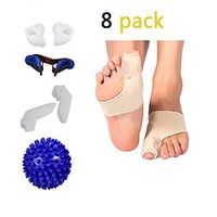Bunion Corrector, Treat Pain in Hallux Valgus, Big Toe Joint, Toe Separators Spacers Straighteners Splint Aid Surgery Treatment. 8 Piece Set.