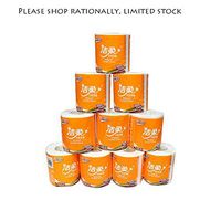 10 Rolls Toilet Paper 3 Layers Soft and Comfortable Toilet Tissue Cotton Roll Paper Skin-Friendly Household Towel Tissue for Home Kitchen Cafe Shop Restaurant