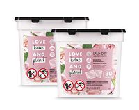 Love Home and Planet Laundry Detergent Packets, Rose Petal & Murumuru, 30 Count, Pack of 2