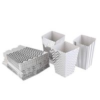 Popcorn Boxes Cardboard Candy Boxes Container Polka Dot Stripe Chevron Ripple，For Birthday, Bridal and Baby Shower，Carnival/Graduation/Party/Movie/Fiesta，Dessert Tables Wedding Party Supplies 36pcs