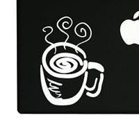 Coffee House Art #4 - Java Shop Mug Cappucino Espresso - 5" White Vinyl Decal Sticker Car Macbook Laptop