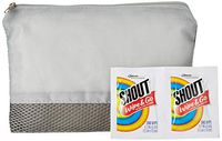 SC Johnson Professional Shout Wipes Instant Stain Remover Portable Packets + EverydayEssentials Reusable Travel Pouch Bundle - Advanced Stain Remover for Clothes, Car, Laundry, Leather & Carpet