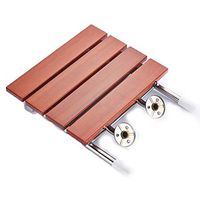 XH Folding Shower Seat Wall Mounted Bathroom Bathtub Safety Stool Chair, Solid Wood, Stainless Steel Bracket, Load Bearing 220lb,14.9"(L) 13.3"(W) 18.1"(H)