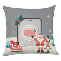 Indexshop Merry Christmas Theme Decorative Pillow Covers, Colorful Decorative Couch Throw Pillow Cases, Festive Home Decor Cushion Covers, Fits 18 x 18 Pillows (F)