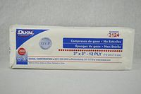 3124-100 Sponge Gauze LF Non-Sterile Cotton 3x3" 12Ply 100 Per Bag Part No. 3124-100 by- Dukal Corporation