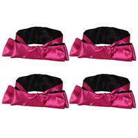 EleCharm Sleep Mask Silk Satin Eye Mask, Night Time Blindfold Tie Stimulate Interest Role Play, 59 inch (Rose Red 4pcs)