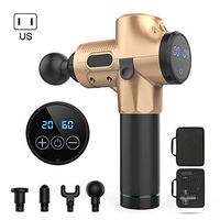 Massage Gun Deep Tissue Percussion Muscle Massager, Cordless Handheld Personal Percussion Massage with 4 Interchangeable Heads, Super Quiet Brushless Motor, Rechargeable Self Massager (Black Gold)