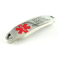 My Identity Doctor - Custom Engraved Medical Alert ID Tag, 316L Steel Small - Red