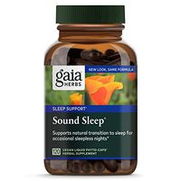 Gaia Herbs, Sound Sleep, Sleep Support,  Non Habit Forming Herbal Sleep Aid, Kava Kava Root, Passionflower, Skullcap,  California Poppy, Organic, Melatonin Free, Vegan Liquid Capsules, 120 Count