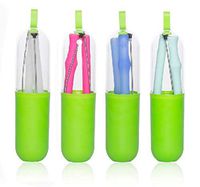 SureWinner Silicone Straws Drinking Reusable 4 packs - Portable 4 Collapsible Straws with 4 Cases and 4 Cleaning Brushes - (4 Colors)