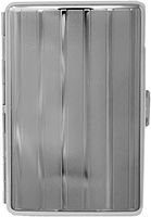 Silver Lines Compact (16 100s) Metal-Plated Cigarette Case & Stash Box
